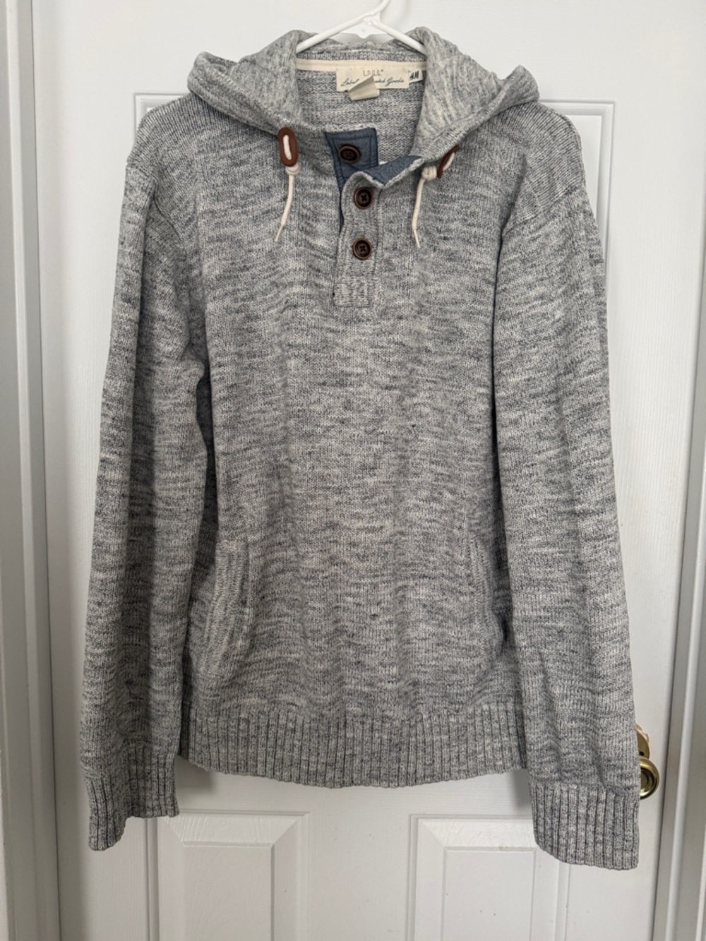H&M Men’s Heathered Gray Hoodie Sweater Size Large